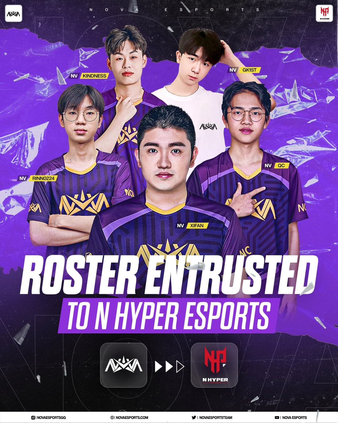 Nova Esport Roster entrustment to N Hyper Esports